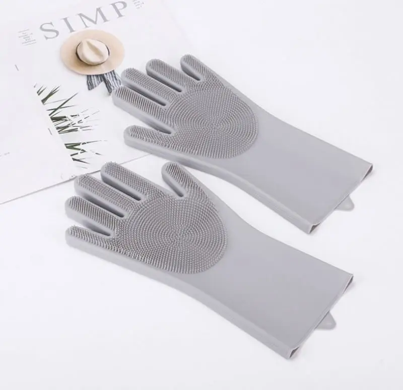

Durable Kitchen Dishwashing Gloves Female Household Thickened Silicone Waterproof Household Cleaning Gloves