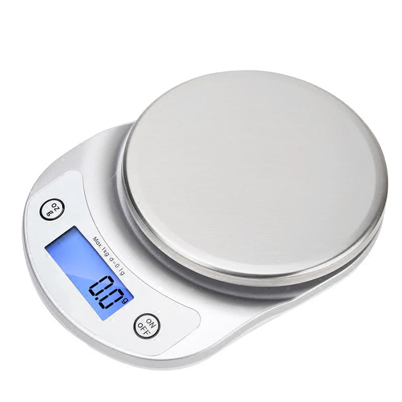 

Portable 5kg Digital LCD Steelyard Kitchen Scales Postal Food Balance Measuring Weight Libra Electronic Scales, Silver