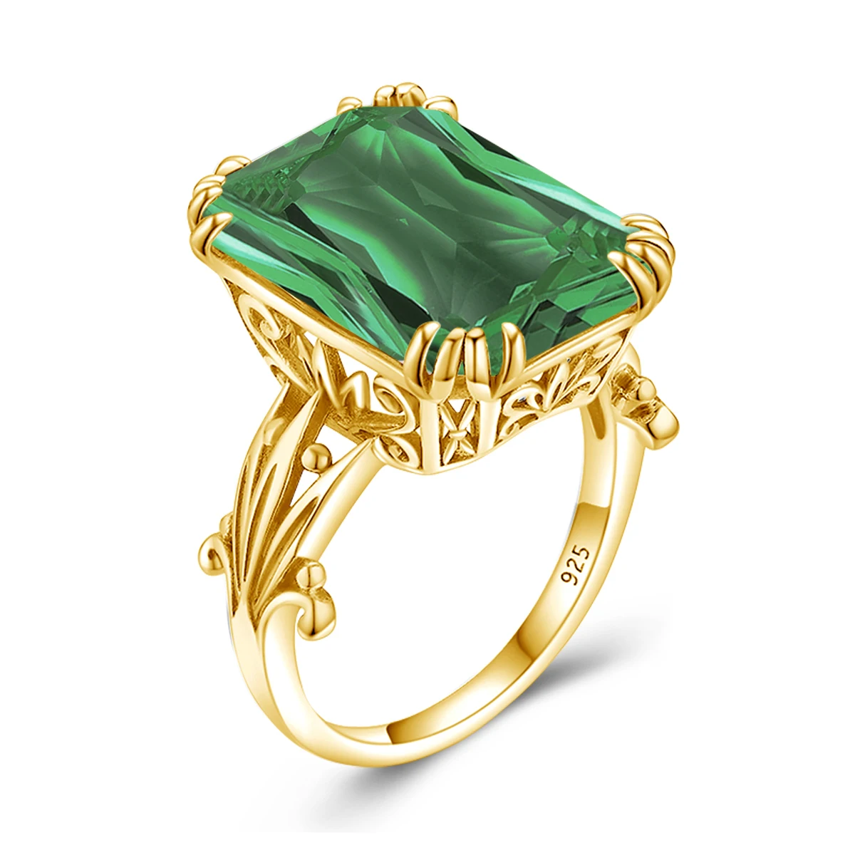 

Large Emerald Women's 925 Silver Ring Cocktail Party Dropshipping Jewelry women gold plated jewelry rings size 9