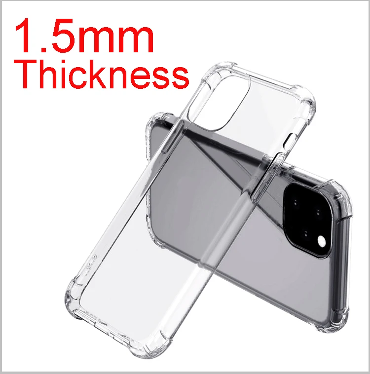 

For VIVO IQOO Neo / Y7S / Z5 / S1 / V17 Neo 1.5MM Thickness Airbag Anti-Knock Soft TPU Clear Transparent Phone Back Cover Case