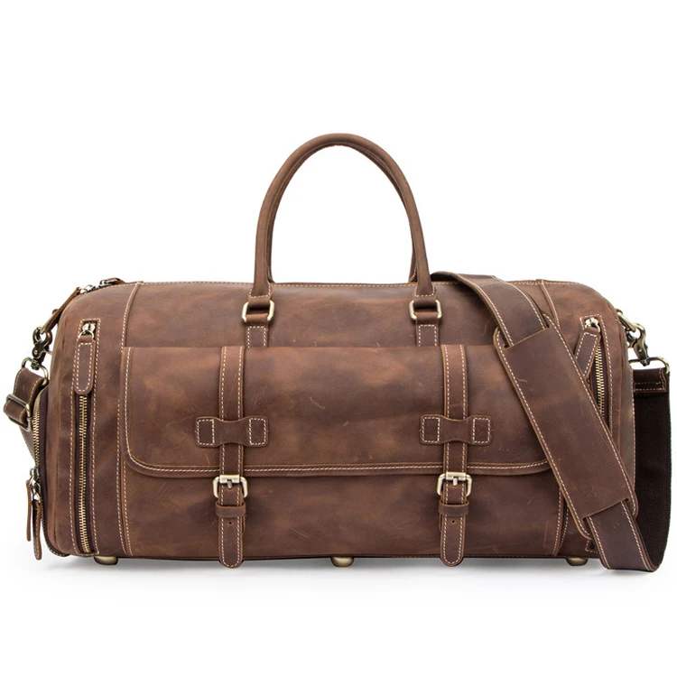 

gentleman business leisure Vintage cowhide cylinder travel bag duffel bag leather travel bags