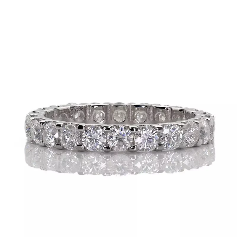 

Moissanite ring 925 sterling silver eternity ring moissanite ring