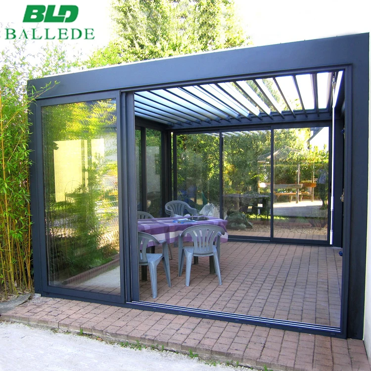 New design pergola 4x3 opening roof system gazebo aluminium