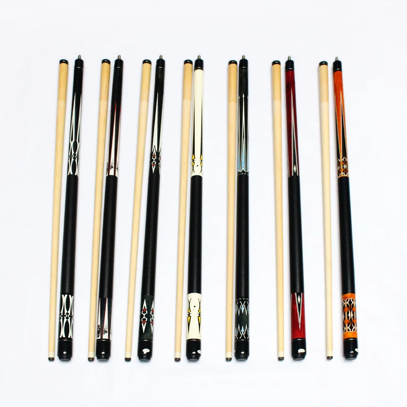 

Cheap Price  PU Leather Butt Maple Snooker Pool Billiard Cue Stick For Sale, Random