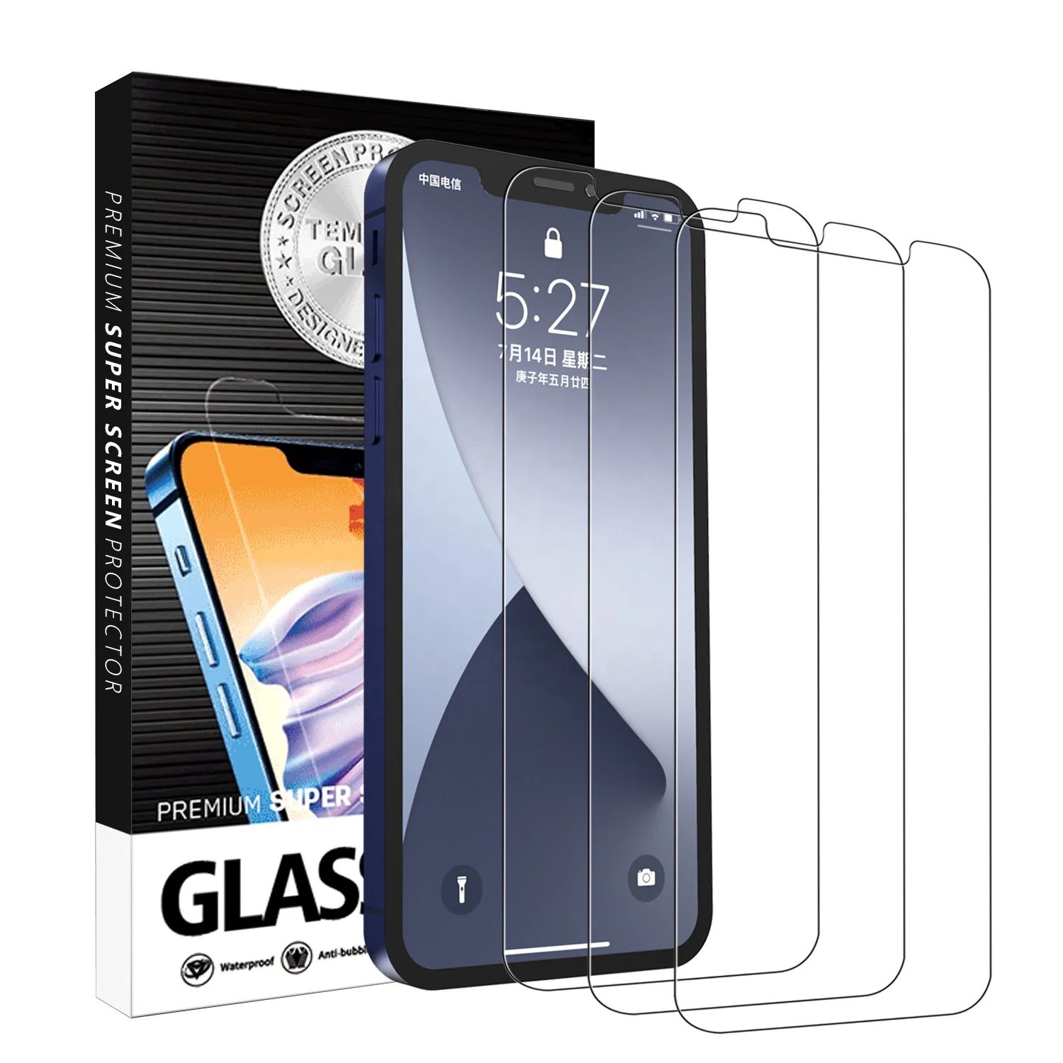 

3 PACK clear 2.5D 9H 0.3mm tempered glass film for iPhone 12 xr xs screen protector for iPhone 11 13 pro max screen protector