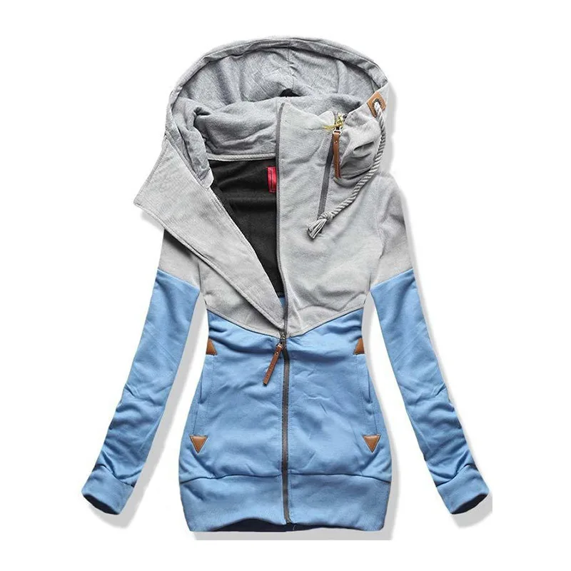 

2019 Autumn Winter Women Hoodies Sweatshirts Patchwork Pullover Harajuku Plus Size 5XL Zipper Hooded Top Sportswear Outwear, 4 colors