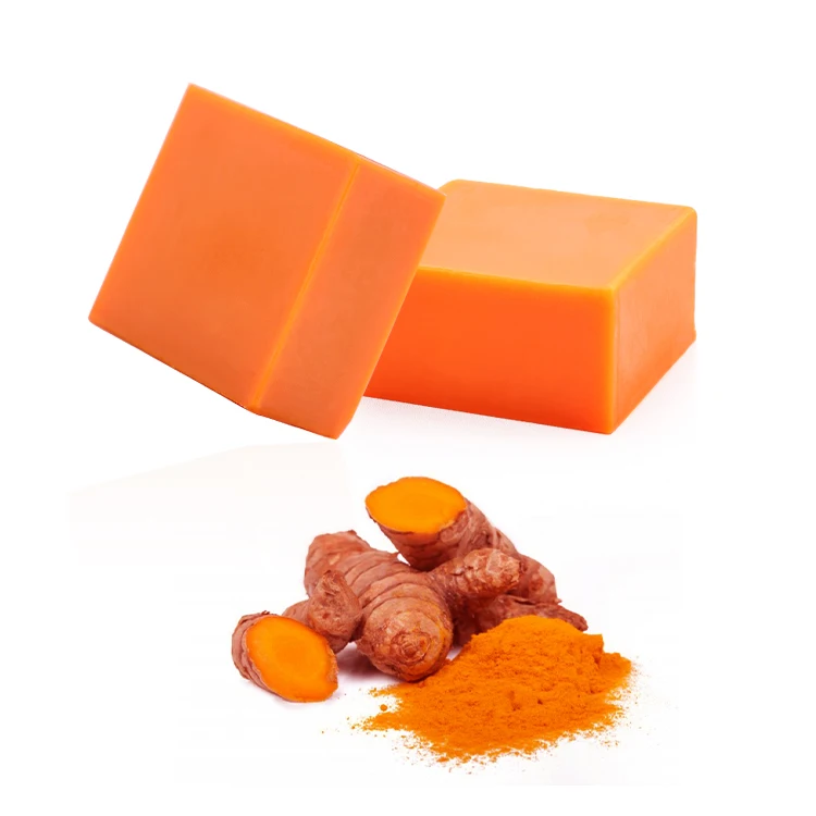 

Wholesale Custom LOGO OEM washing Skin Care Whitening Organic 100% Natural Herbal Turmeric Soap, Orange pink