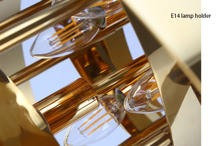 Post Simple Luxury Chandelier  Shiny Gold Metal Light Chandelier modern pendant light led for Villa Hotel Living room