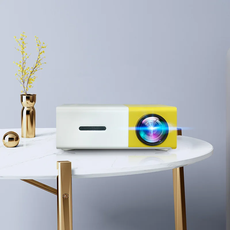 

Phone Projector Home Theater Projectors Cheap Low Price Small Micro LCD Home Outdoor Pico Pocket Portable LED Mini Projector, Blue yellow black