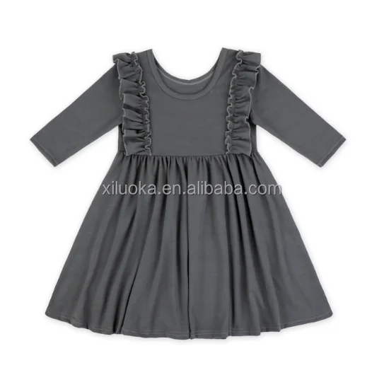 

Baby Girl Dress High Quality Solid Color Long Sleeve Baby Girl Dress Clothes, Picture
