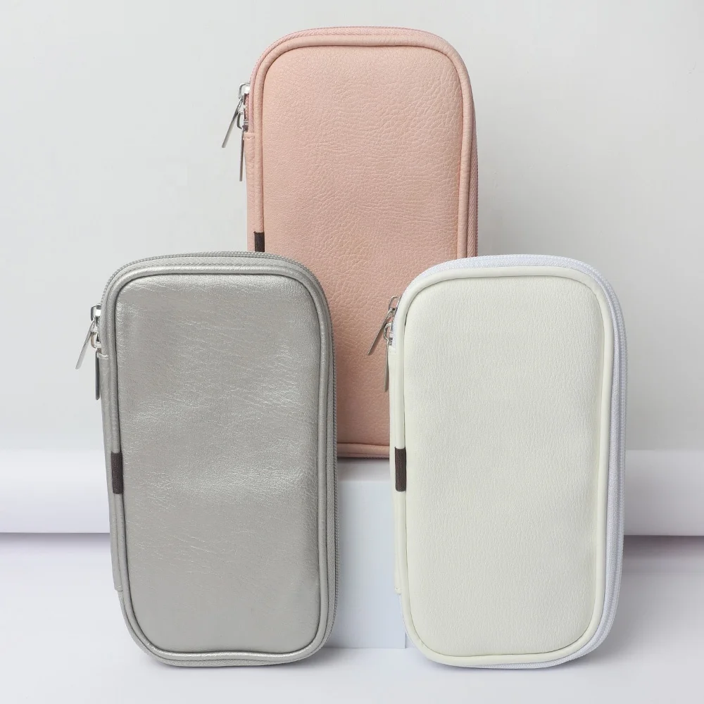 

ZH Factory Sale Makeup Brush Bag Zipper Storage Bag Logo Private Label Bulk Leather Small Travel Custom Cosmetic Bags & Cases