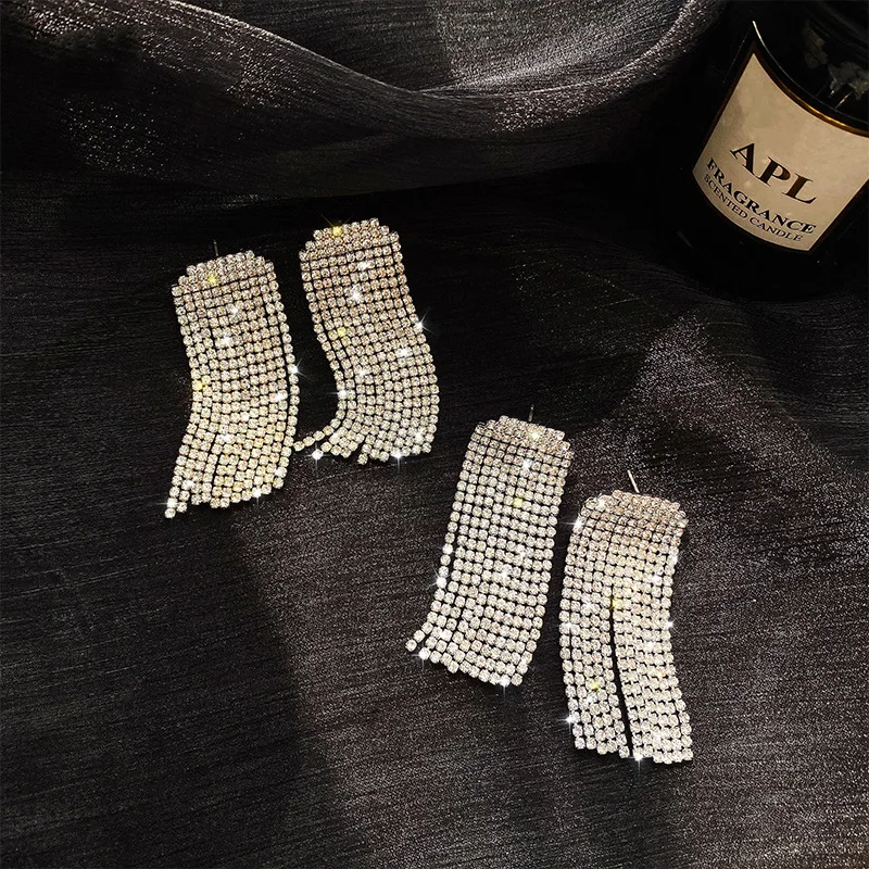 

6cm rhinestone free shipped earrings