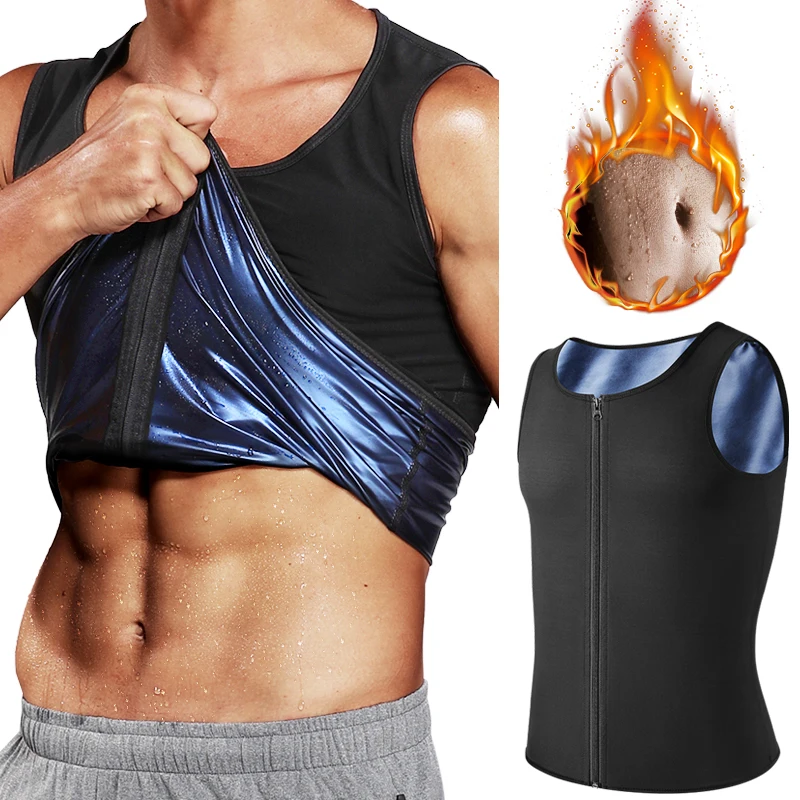 

Sauna Shaper Vest Sweat Shapewear Vest Waist Trainer Corset Gym Underwear Women Fat Burn Zipper Shirt Tank Top Slimming, Black