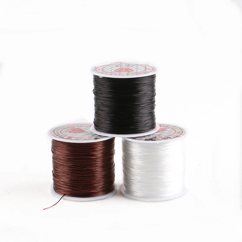 

3pcs/lot Crystal Elastic Cord String Thread for Weaving Hair & Making Bracelets Beading 3 Pieces/lot, Black, brown, white