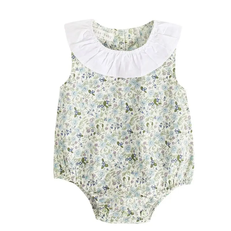 

summer toddler clothes sleeveless floral baby jumpsuit baby girls rompers