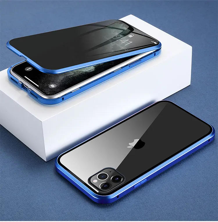 

Privacy Tempered Glass Magnetic Case For iPhone 11 Pro X 6 6S 7 8 Plus XR XS Max Anti Spy Metal Magnet Phone Case