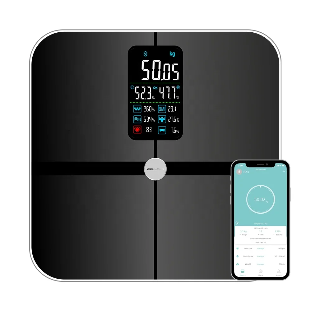 

VA Screen Heart Scale Smart Weighing Body Fat Digital Scale And Body Analyzer Personal Body Weighing Scale In Pounds
