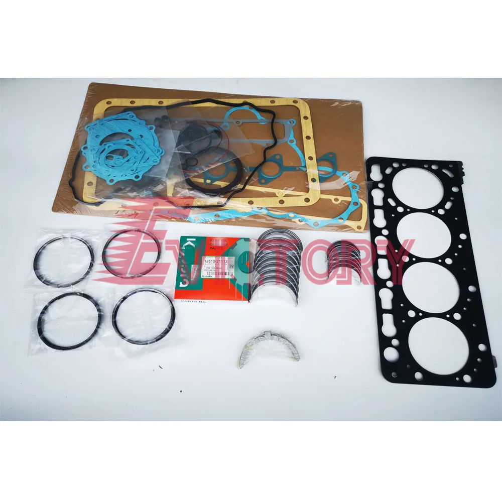 

For Kubota V3600T V3600 overhaul rebuild kit piston ring + cylinder gasket + main conrod bearing