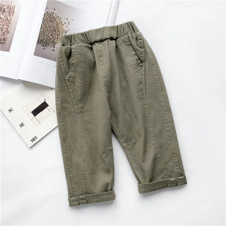 

High Quality Children Leisure Pants Spring and Autumn Cotton Baby Boy's Trousers, Green/black/khaki