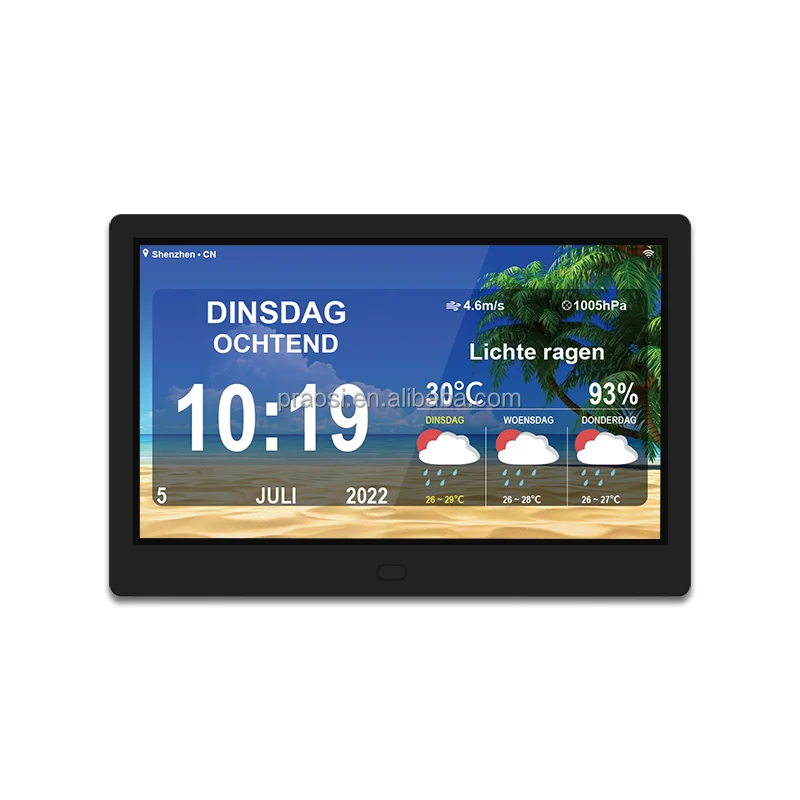 Pros Wifi Digital Calendar Alarm Day Clock 10" Large Screen Display Impaired Vision People Age Seniors Dementia Remote Control
