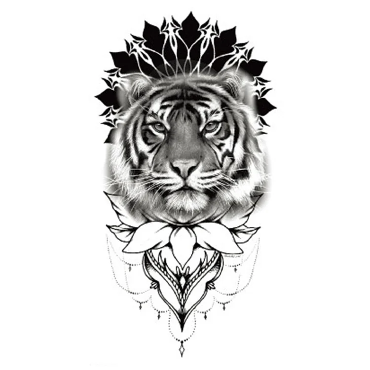 

Best selling fashionable tiger pattern tattoo animal temporary tattoo sticker, Cmyk