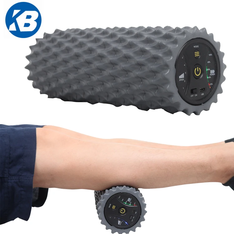 

solid hollow exercise yoga column muscle massage vibrating foam roller, Grey or customized