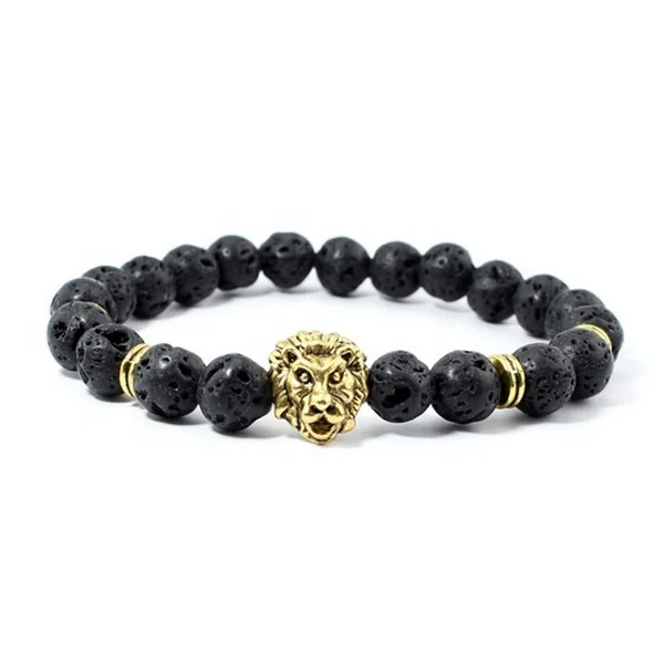 

316L stainless steel 24K gold plated lion 's head Bracelet 24cm men bracelets hip hop jewelry, As pictures