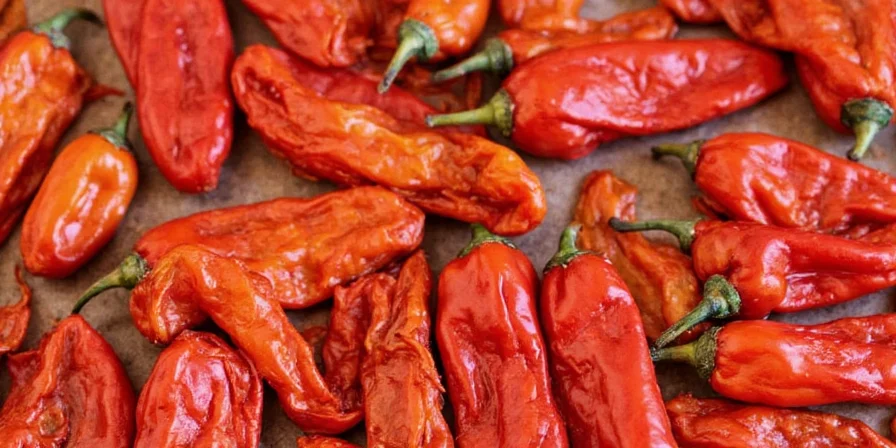 Prepped chili peppers ready for drying