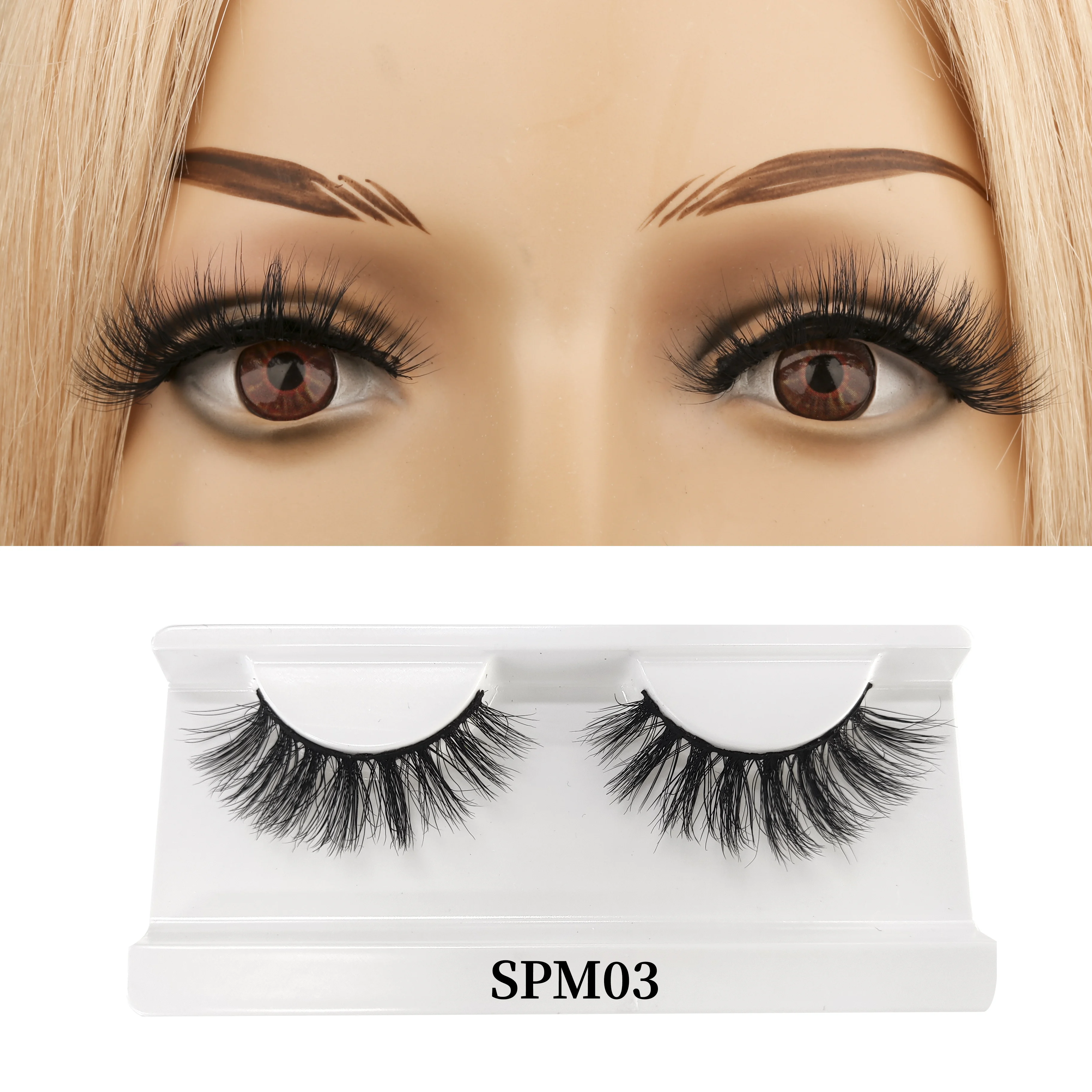 

Dropshipping worldbeauty wholesale private label strip 3d faux mink eyelash false lashes, Natural black