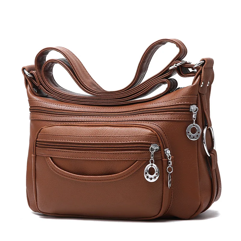 

Solid Color Shoulder Handbags Women PU Leather Small Zipper Crossbody Bags