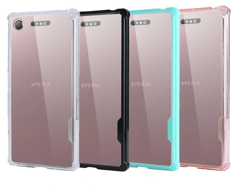 

Transparent Shockproof Armor TPU Acrylic Phone Case For Sony Xperia XZ1