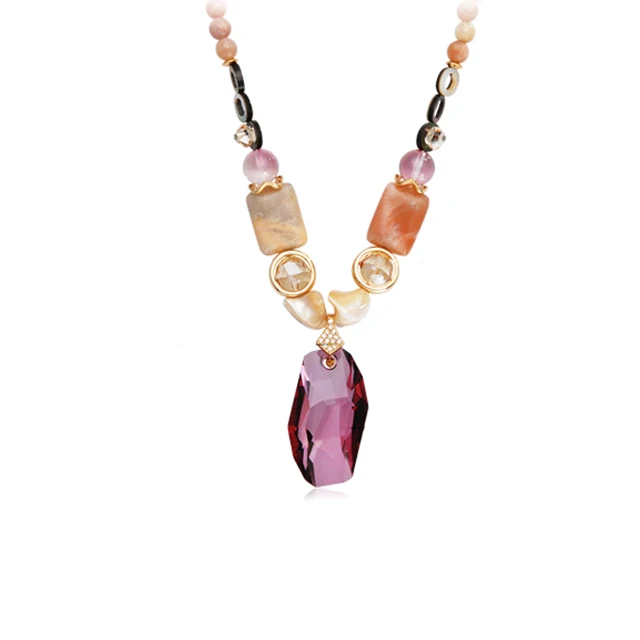 

Pendant Rhinestone Fashion Jewelry Accessory Gold Plated Beads Chain Pendants Necklace Women