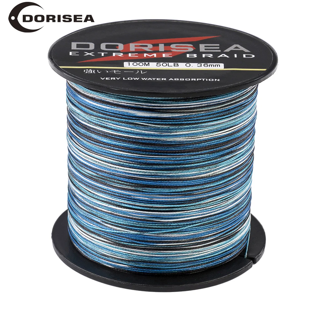 DORISEA New Color Blue Camo Moss Camo 4 Strands 100M-2000M 6-100LBS 100% PE Braided Multifilament Fishing Line