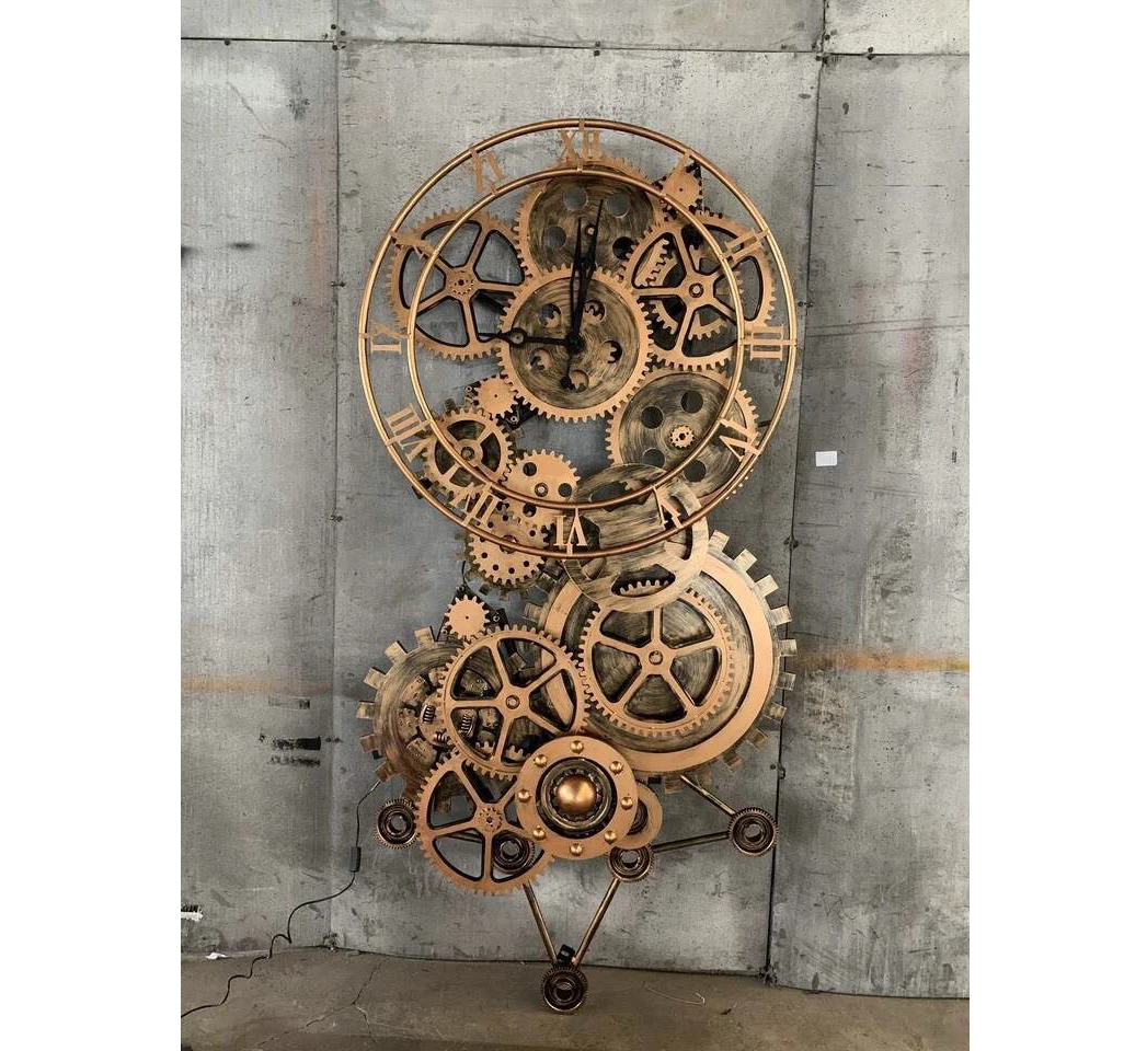 

Steampunk Cog Design Bronze clock rotatable factory custom gear clock, Custom color