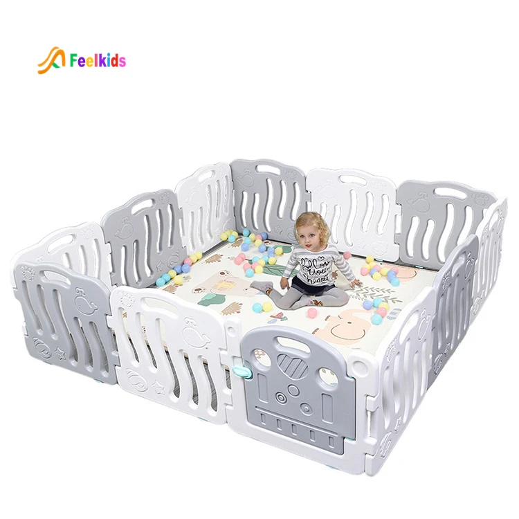 Feelkids High Quality Plastic 12 Panel Safety Center Home Indoor Portable Playpen for Bedroom & Living Room supplier