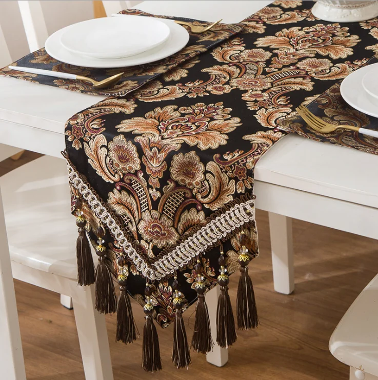 
New European classical dining art coffee table dining table rectangular coffee non-slip table runner 