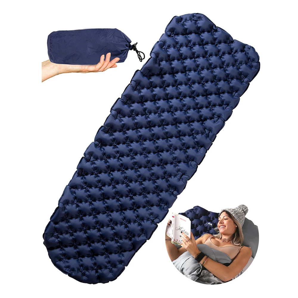 

self inflating camping foam mat inflatable waterproof mats kids picnic outdoor, Blue