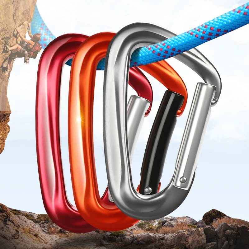 

JRSGS Personalized Locking Aluminium Carabiner Clip for Outdoor Hammock Snap Hook 12KN Customized LOGO S7801