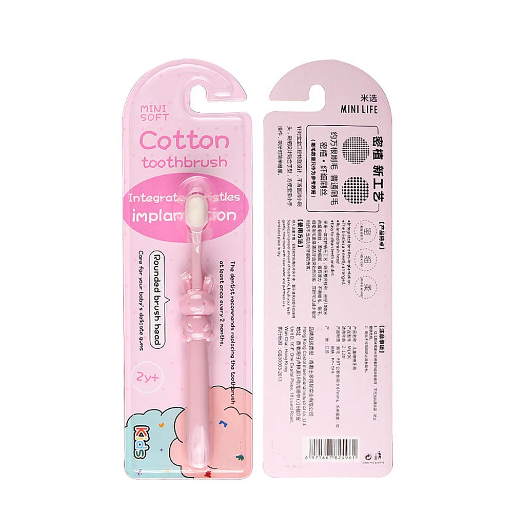 

Eco-friendly rabbit shape kids soft pink baby toothbrush, Blue,pink,yellow