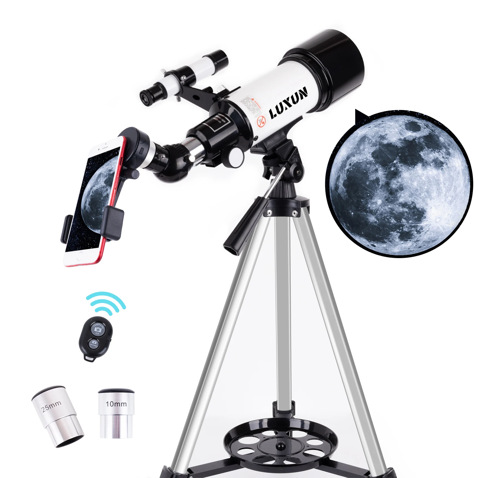 

LUXUN Professional 40070 Astronomical Telescope Long Range Reflector Telescope for Astronomy 70400 Beginners Kids Adults