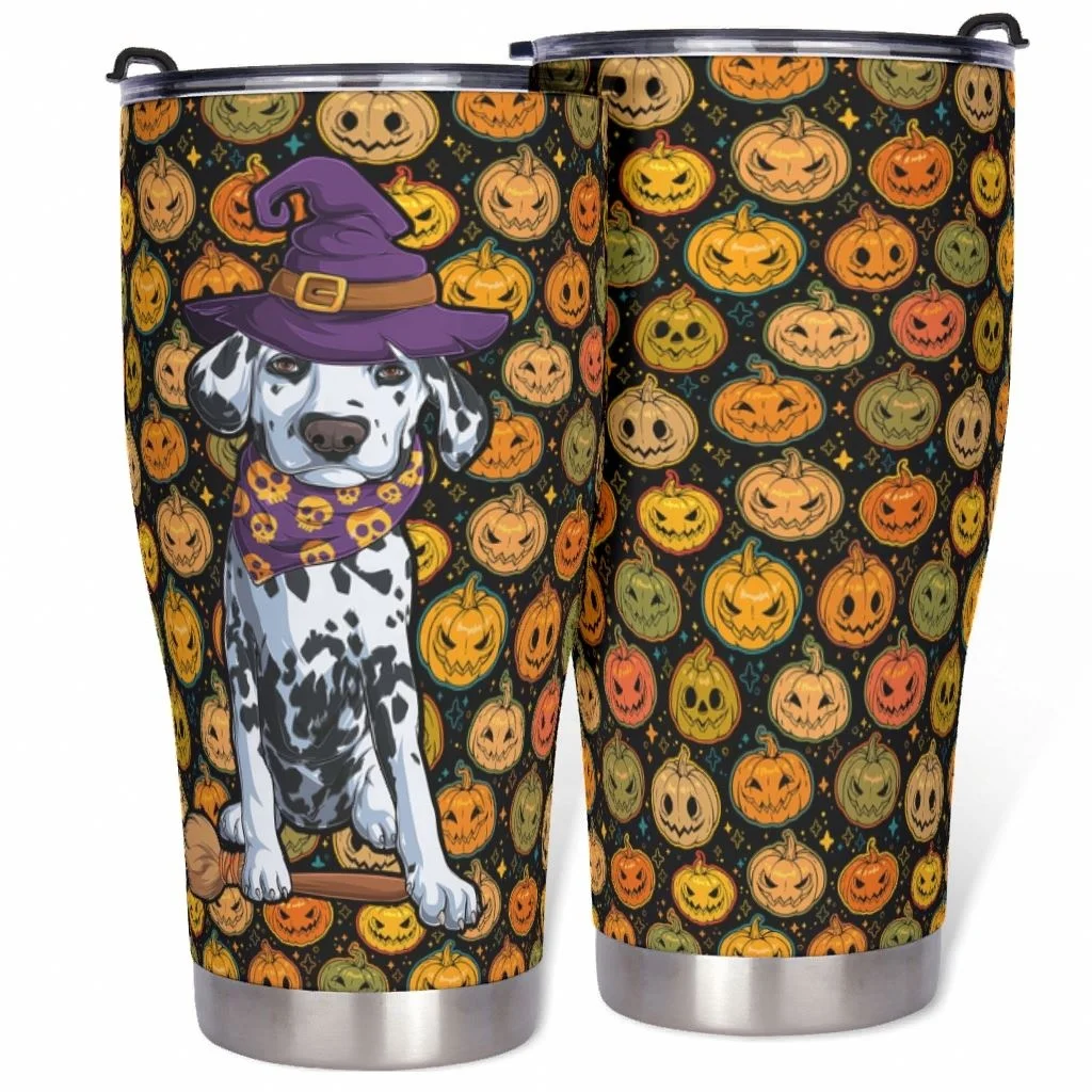 

Economical Custom Personalised Unique Design Dalmatians Halloween Broom Witch Hat Car Cup Environmental Protection