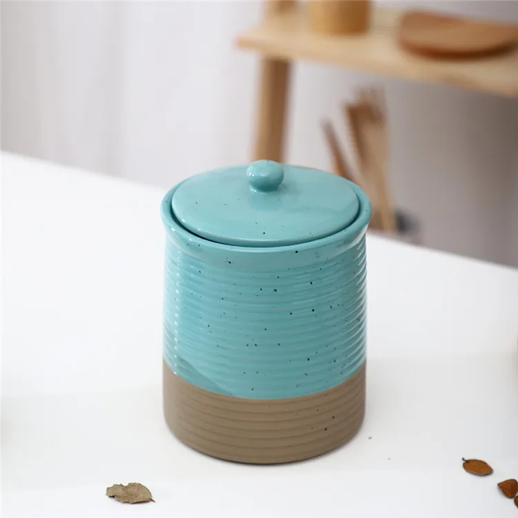 Latest arrival kitchen food container custom cheap tea sugar coffee ceramic storage jars set with lid.jpg
