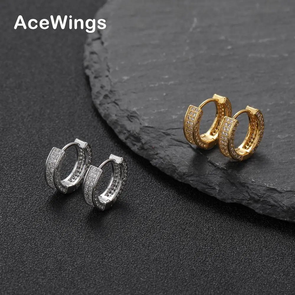 

E050 Hip Hop CZ earrings Brass setting zircon stud earrings