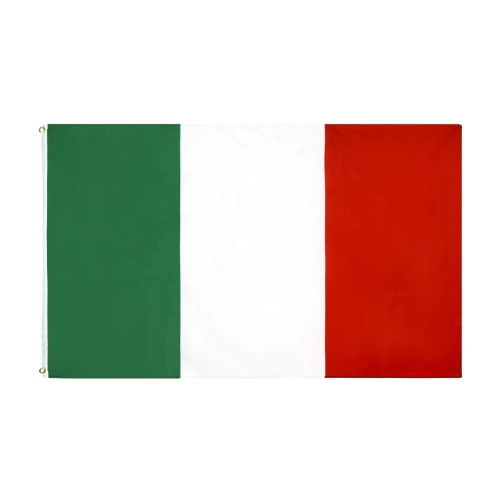 Fast Shipping Wholesale 3*5FT Green White Red Italy National Square Polyester Flag EN-71 AZO FREE Certified