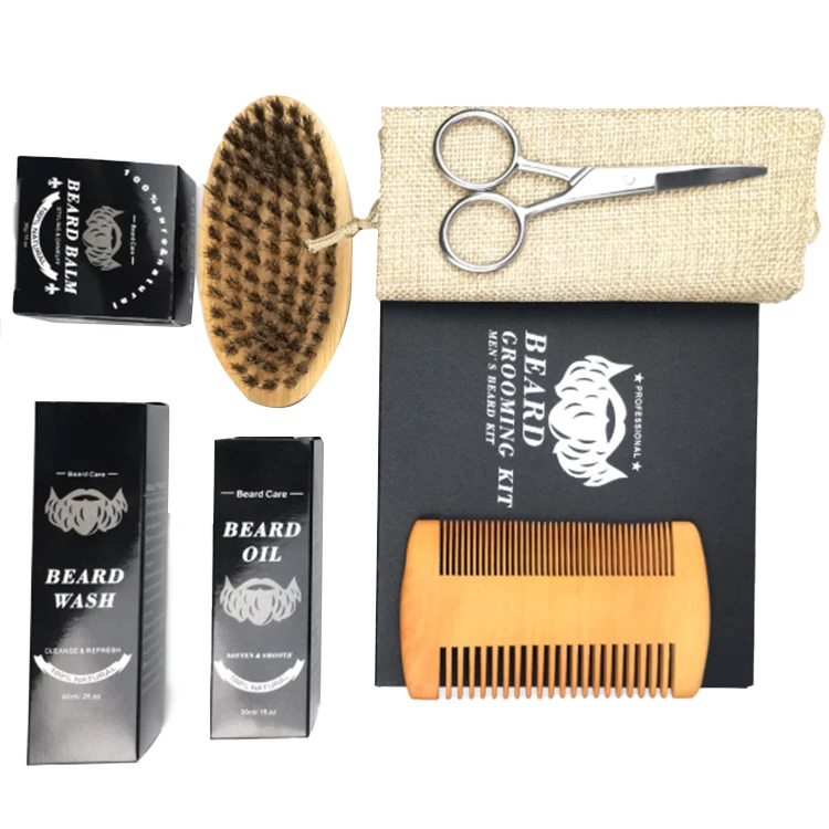

Premium Beard Mustache Growth Strengthens Oil Kit Mens Beard Growth Kit Derma Roller Barber Kit, Black