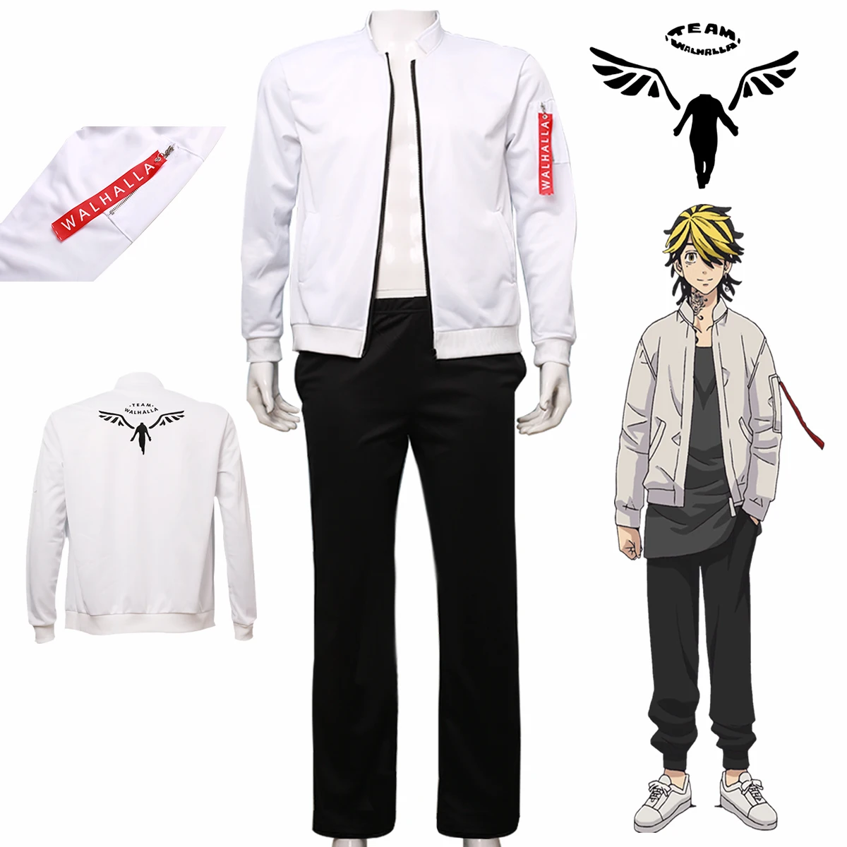 

Hot sell Anime tokyo revenger valhalla jacket coat white suit man