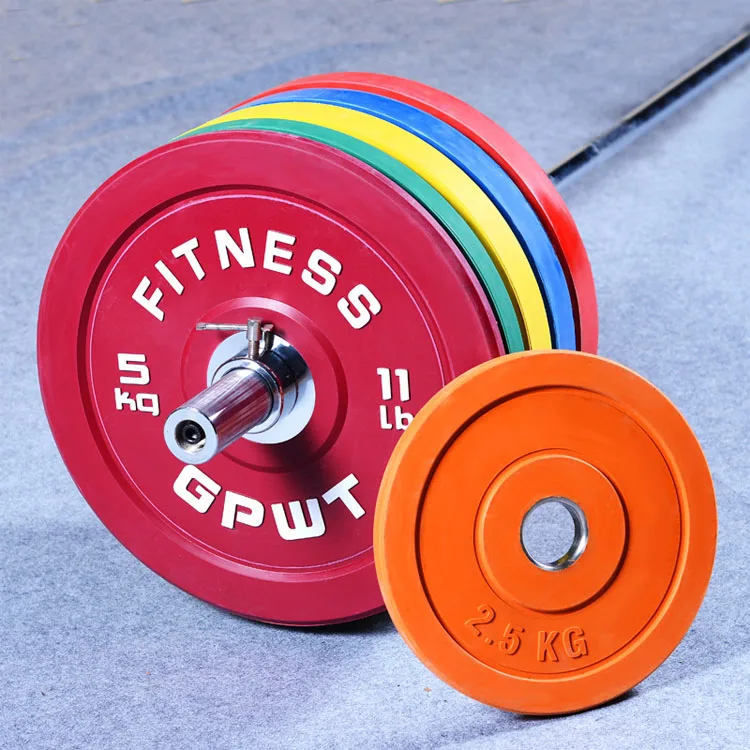 Color Coded Rubber Bumper 20 Kg Barbells Weighted Plates Single Weight ...