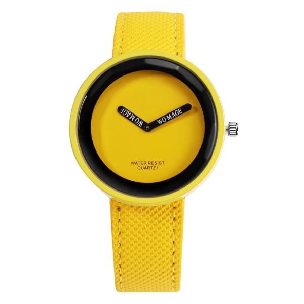 WOMAGE Ladies Quartz Watch Cheap Price Popular Color Leather Strap Woman Watch Clock For Fashion Decoration