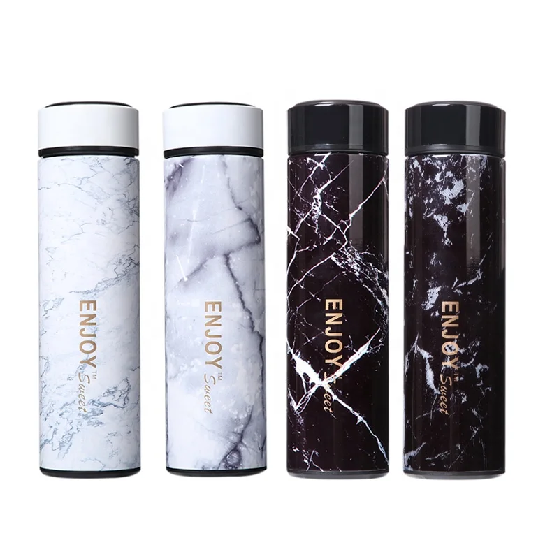 

CHUFENG 2020 New Marble Design 500ml Private Label Coffee Cup Mug Travel Stainless Steel Thermos Bottle Tea Infused Water Bottle, 4 colors as from picture