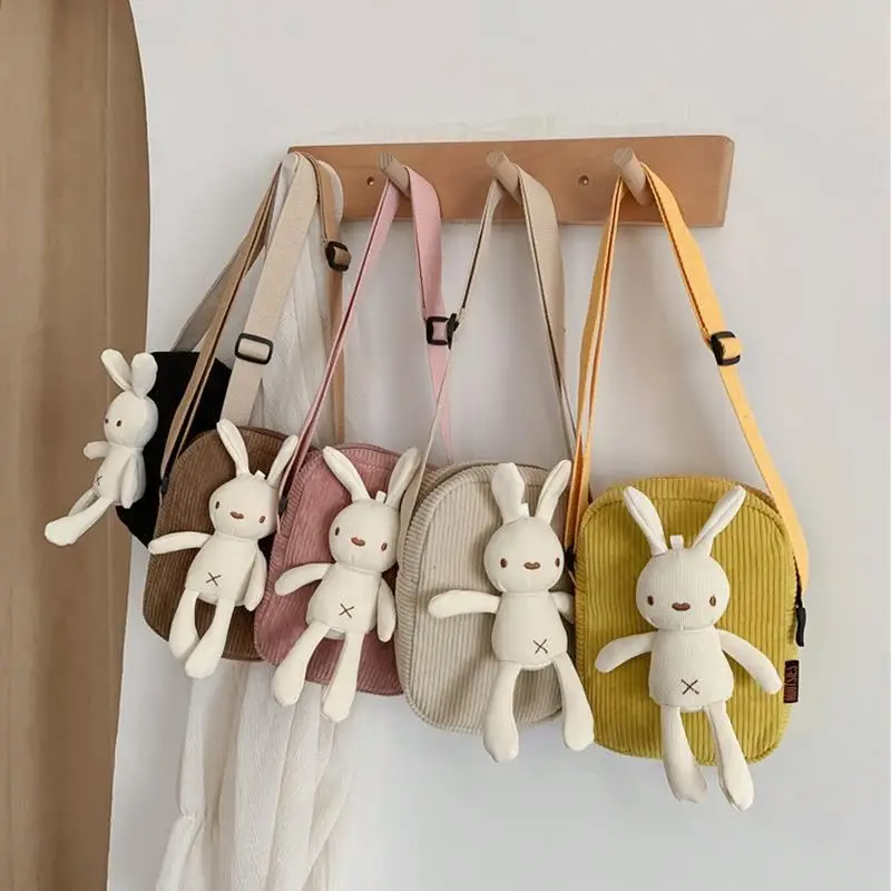 

New Korean shoulder bag cartoon printed children's Cute rabbit shoulder bag student messenger bag